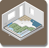 Janen-Fubodenheizung im Nassaufbau - schematische Darstellung