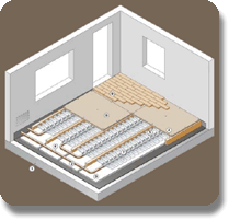Janen-Fubodenheizung im Trockenaufbau - schematische Darstellung